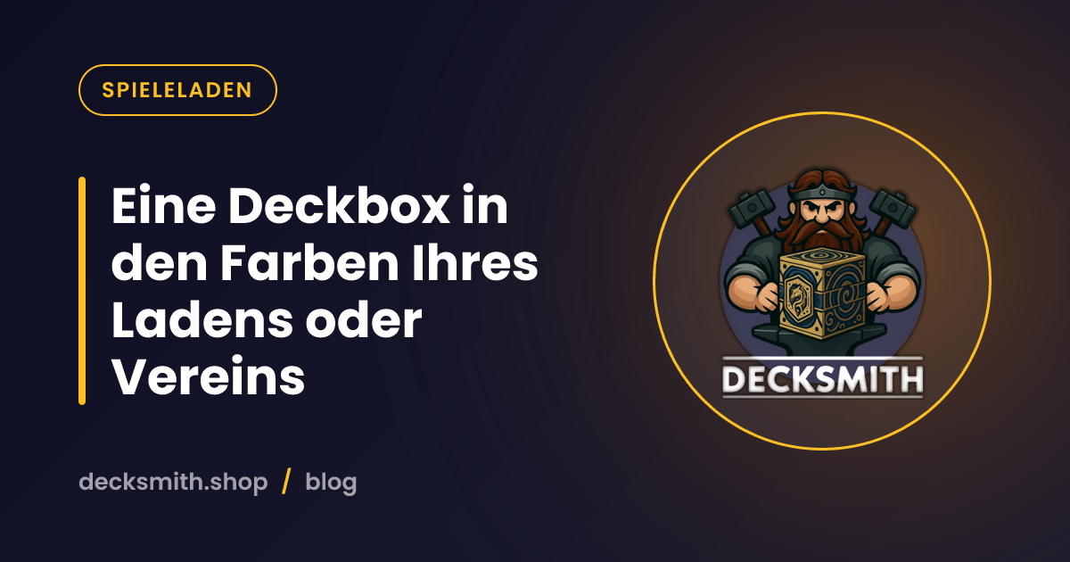 Eine Deckbox in den Farben Ihres Ladens oder Vereins