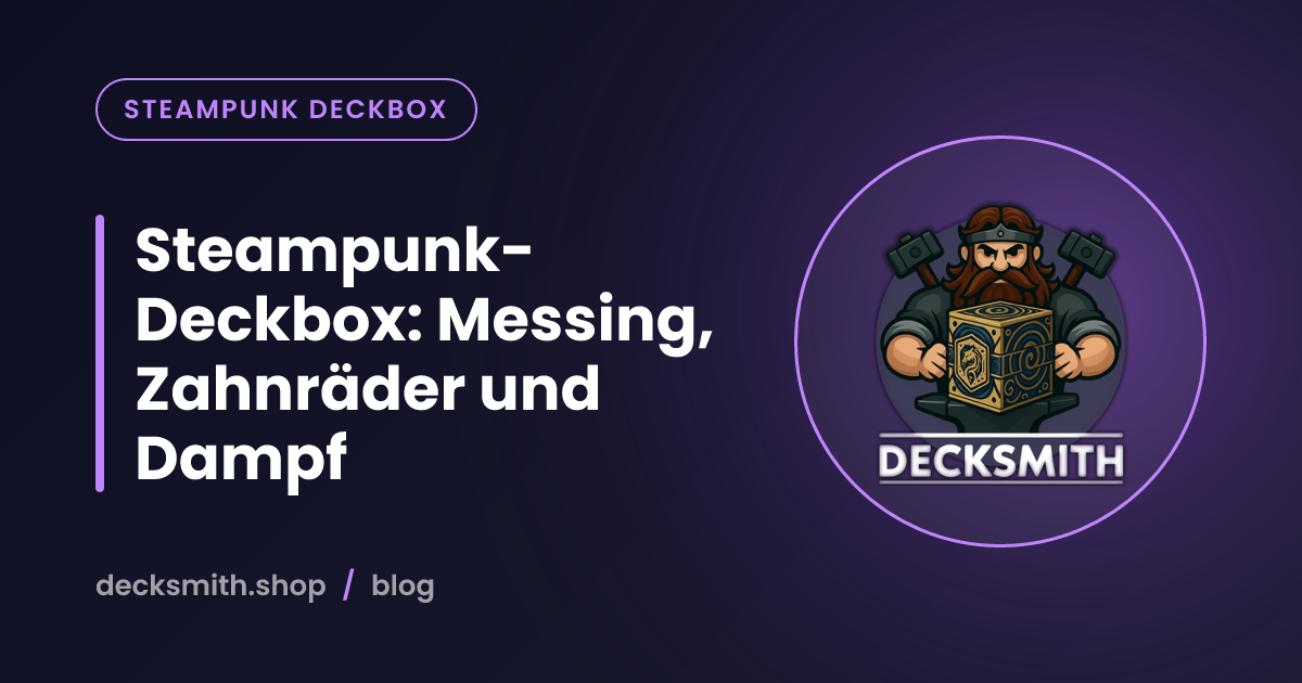 Steampunk-Deckbox: Messing, Zahnräder und Dampf