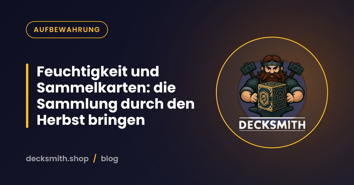 Feuchtigkeit und Sammelkarten: die Sammlung durch den Herbst bringen