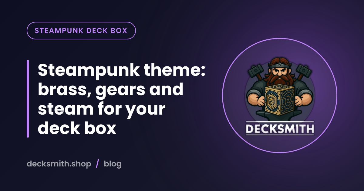Steampunk theme: brass, gears and steam for your deck box