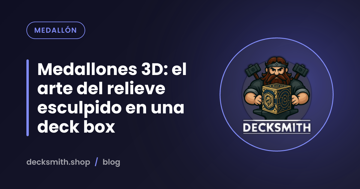 Medallones 3D: el arte del relieve esculpido en una deck box