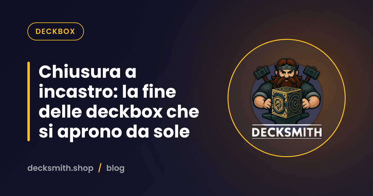 Chiusura a incastro: la fine delle deckbox che si aprono da sole