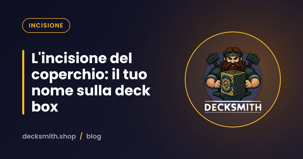 L'incisione del coperchio: il tuo nome sulla deck box