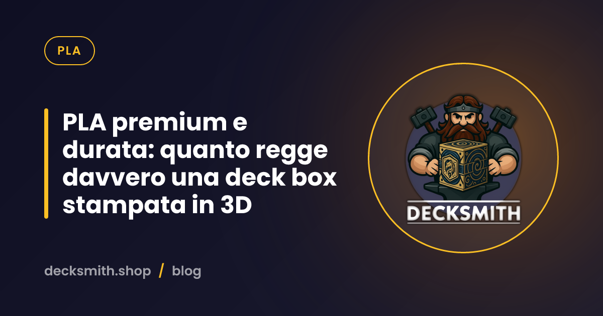PLA premium e durata: quanto regge davvero una deck box stampata in 3D