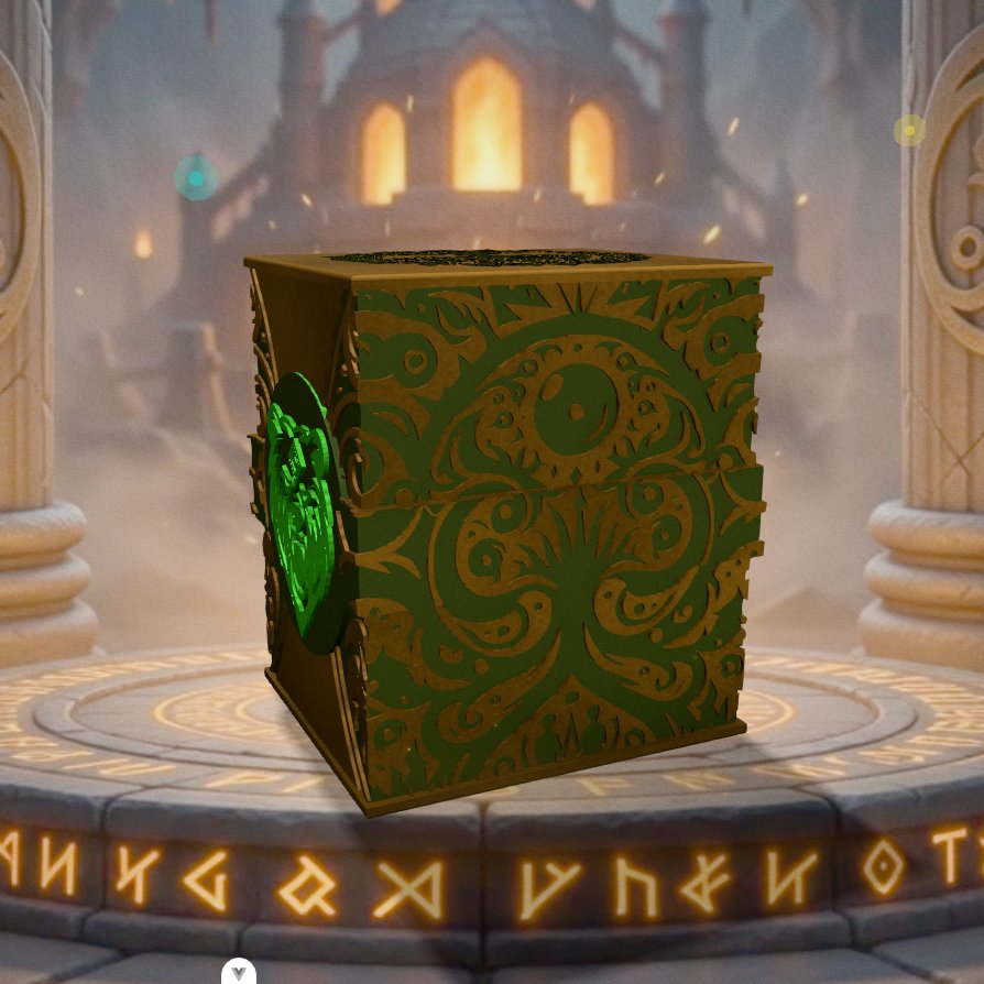 Deckbox Foresta antica - Vista 2 - Accessorio TCG artigianale