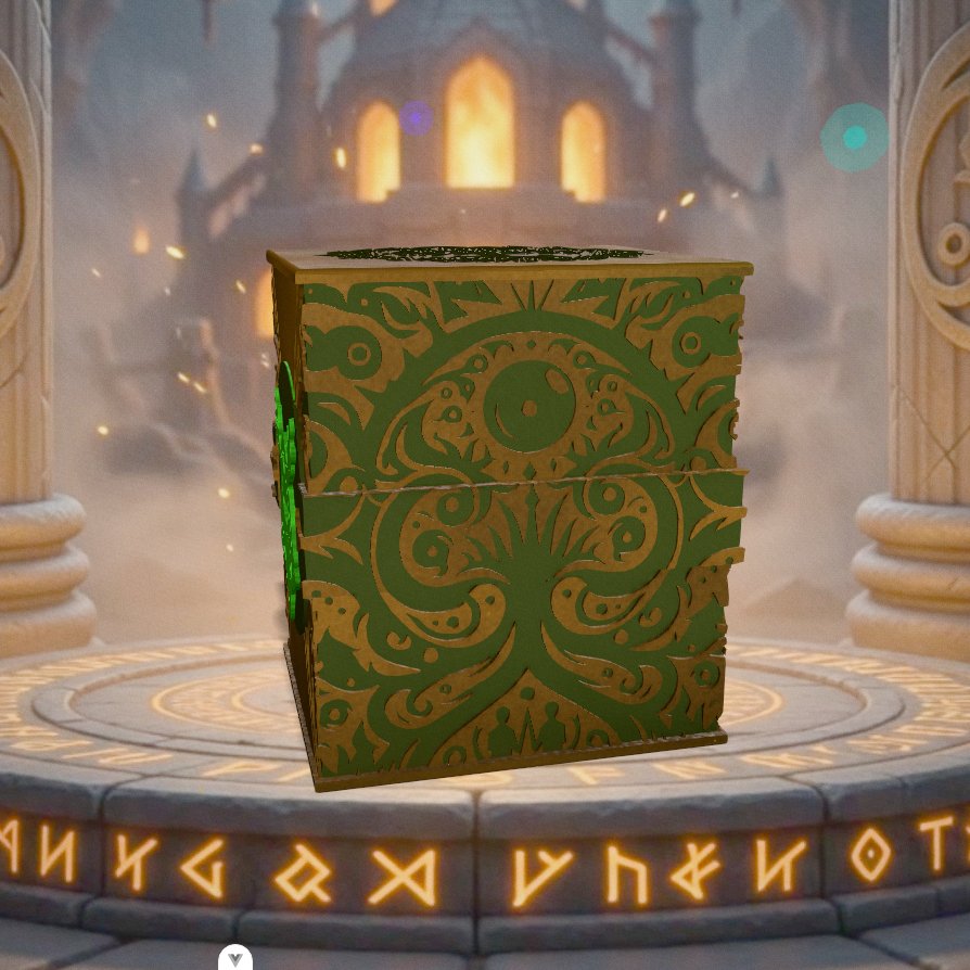 Deckbox Foresta antica - Vista 3 - Accessorio TCG artigianale
