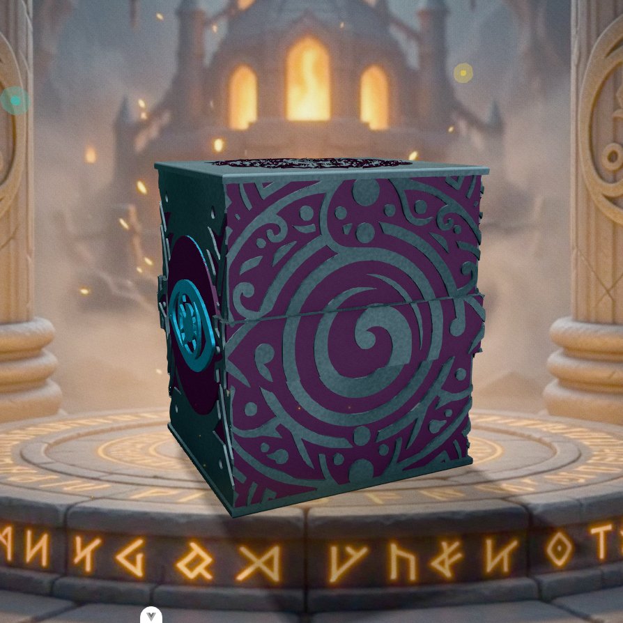 Deckbox Tempesta arcana - Vista 2 - Accessorio TCG artigianale