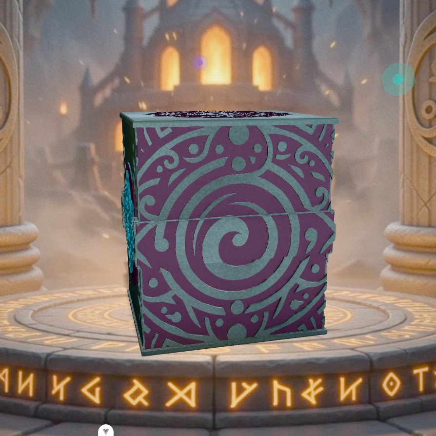 Deckbox Tempesta arcana - Vista 3 - Accessorio TCG artigianale