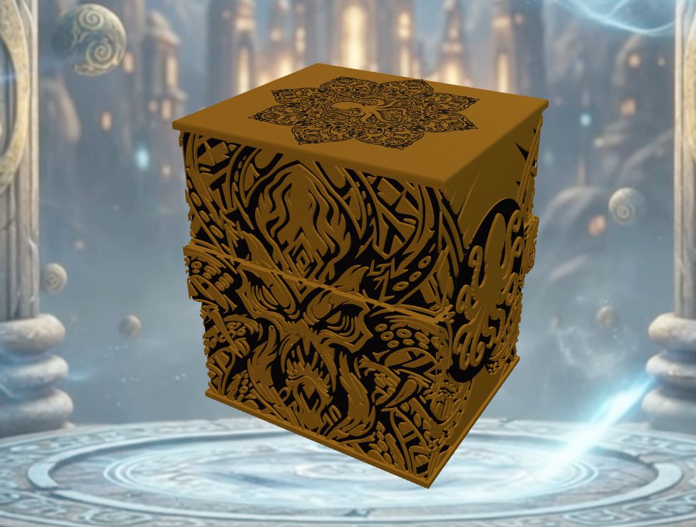 Deckbox Cthulhu - Vista 3 - Accessorio TCG artigianale