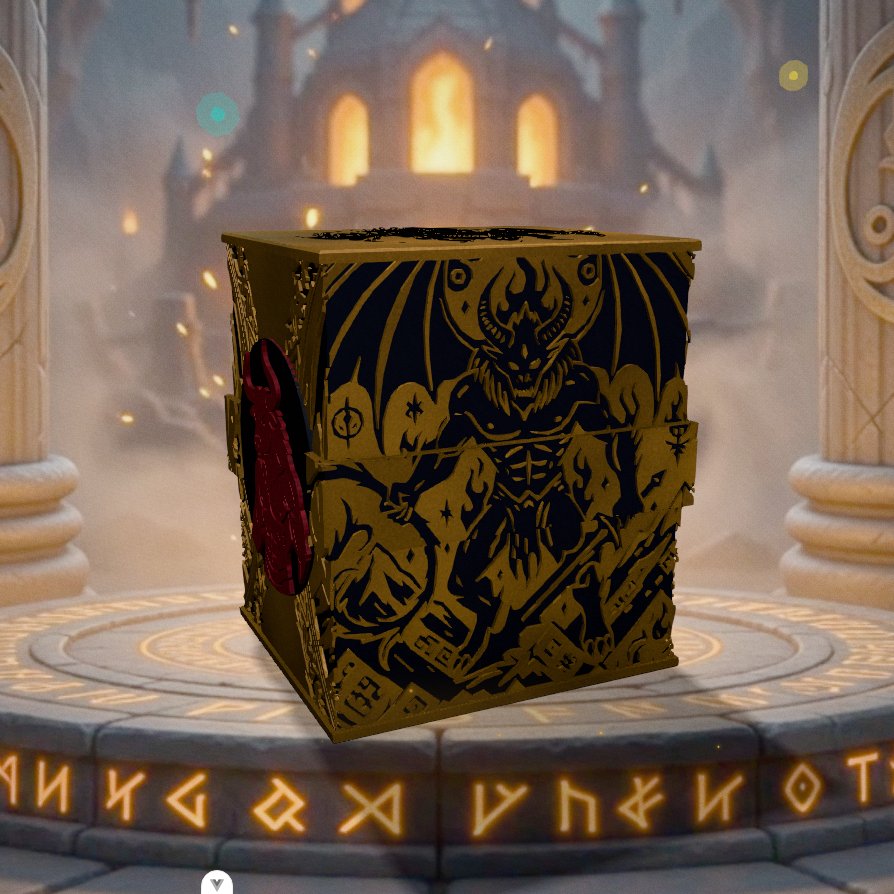 Deckbox Profondità infernali - Vista 2 - Accessorio TCG artigianale