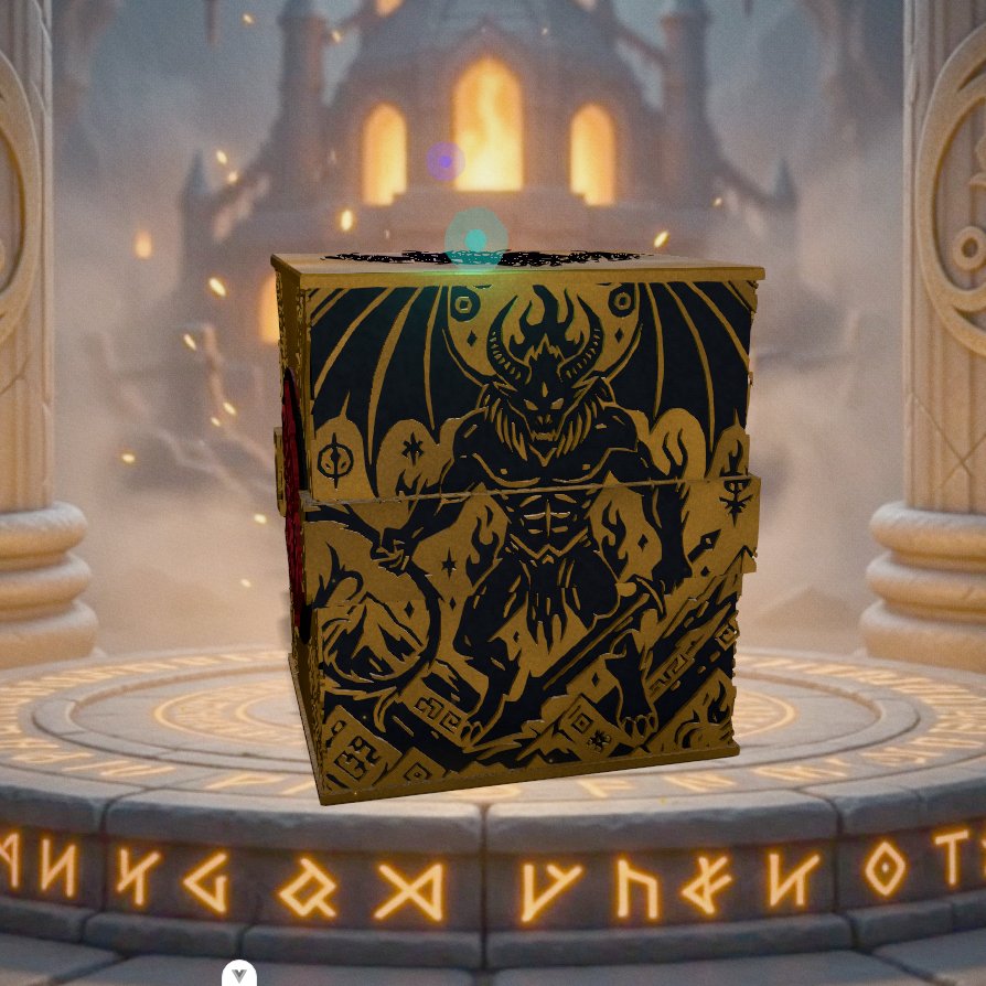 Deckbox Profondità infernali - Vista 3 - Accessorio TCG artigianale