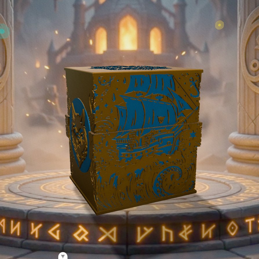 Deckbox Saga nordique - Vue 2 - Accessoire TCG artisanal