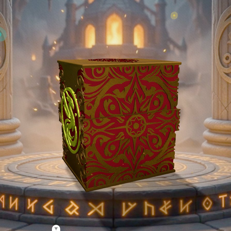 Solar Phoenix Deckbox - View 2 - Handcrafted TCG accessory