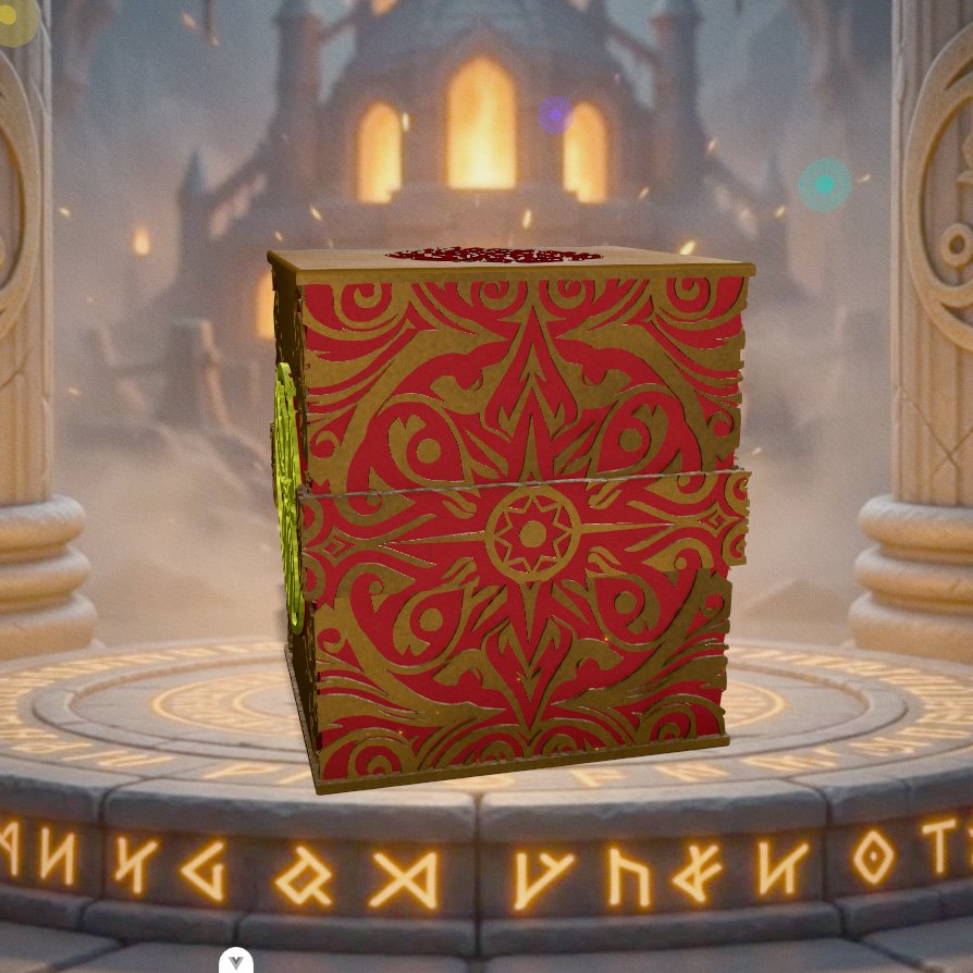 Solar Phoenix Deckbox - View 3 - Handcrafted TCG accessory